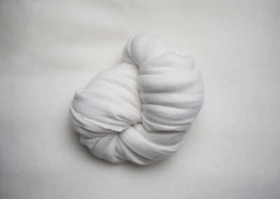 Cedar Rapids newborn baby posing fabric in white