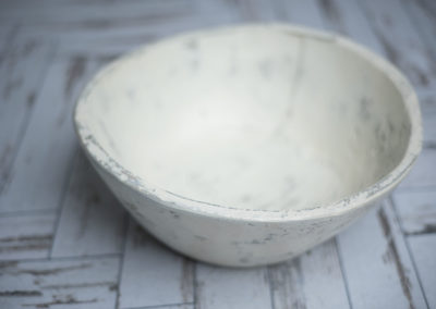 Cream wooden bowl for Cedar Rapids Newborn Portraits